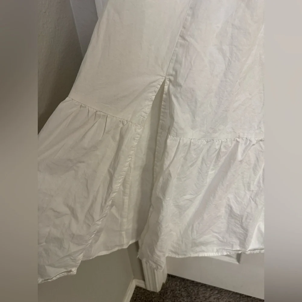 ASTR The Label White Puff Sleeve Cotton Midi Dress | Size S